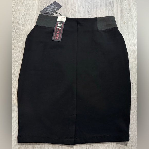 Sapphire Red High Waist Super Soft Super Stretch Black Knit Pencil Skirt. Size L - Picture 2 of 5